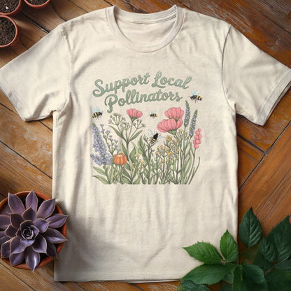 Support Local Pollinators Tee T-Shirt Natural / S