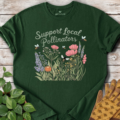 Support Pollinators Tee, Forest Green
