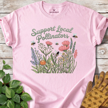 Support Pollinators Tee, Light Pink