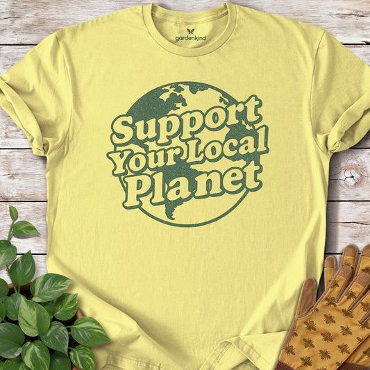 Support Your Local Planet Tee, Cornsilk