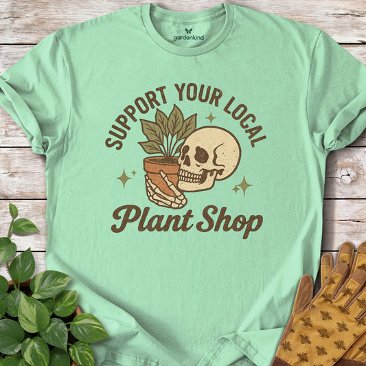 Support Your Local Plant Shop Tee, Mint Green