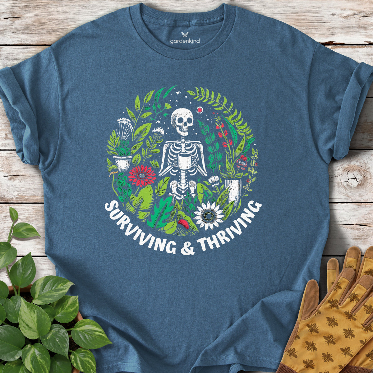 Surviving & Thriving Tee, Indigo Blue