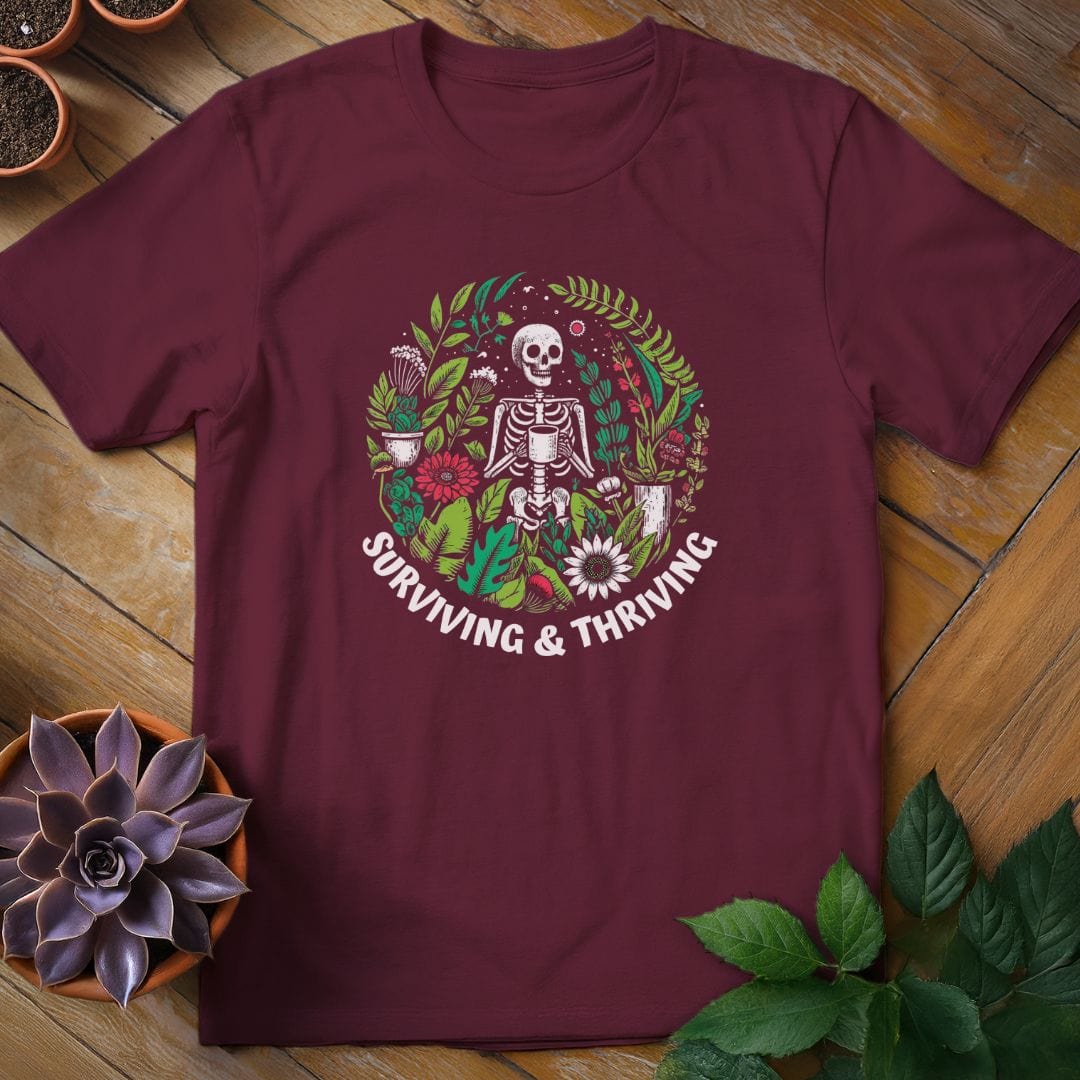 Surviving & Thriving Tee T-Shirt Maroon / S
