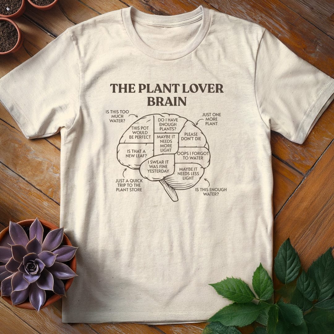 The Plant Lover Brain Tee T-Shirt Natural / S