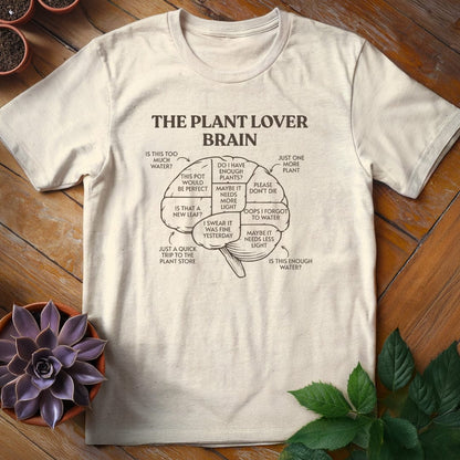 The Plant Lover Brain Tee T-Shirt Natural / S