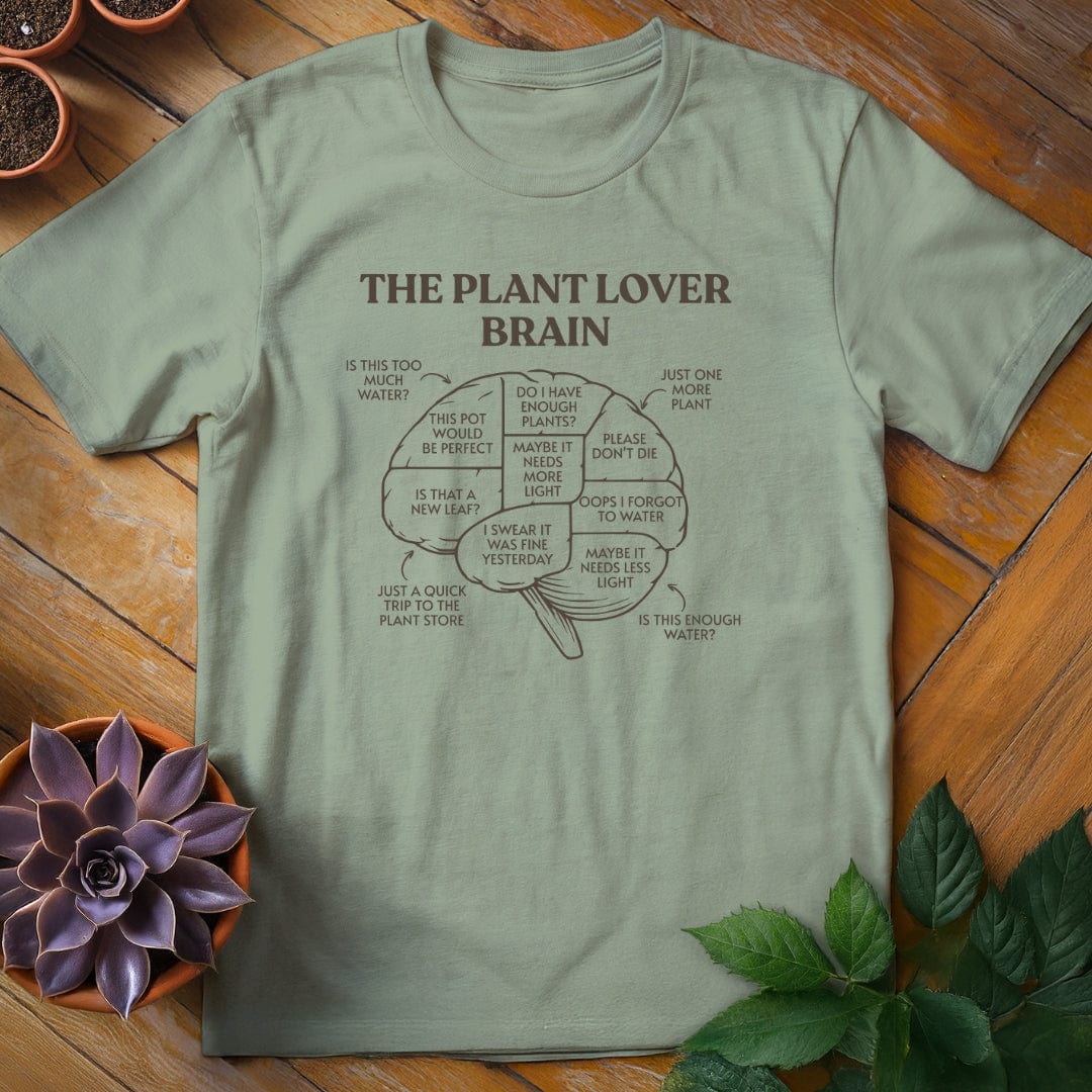 The Plant Lover Brain Tee T-Shirt Sage / S