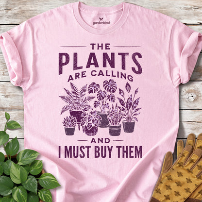 The Plants are Calling Tee, Light Pink