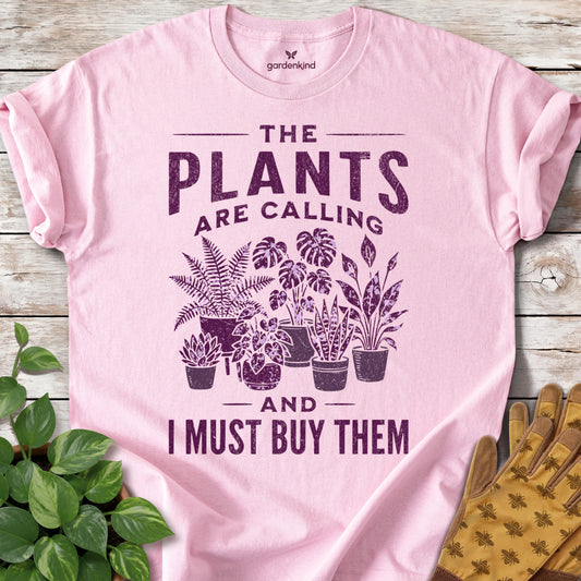 The Plants are Calling Tee, Light Pink