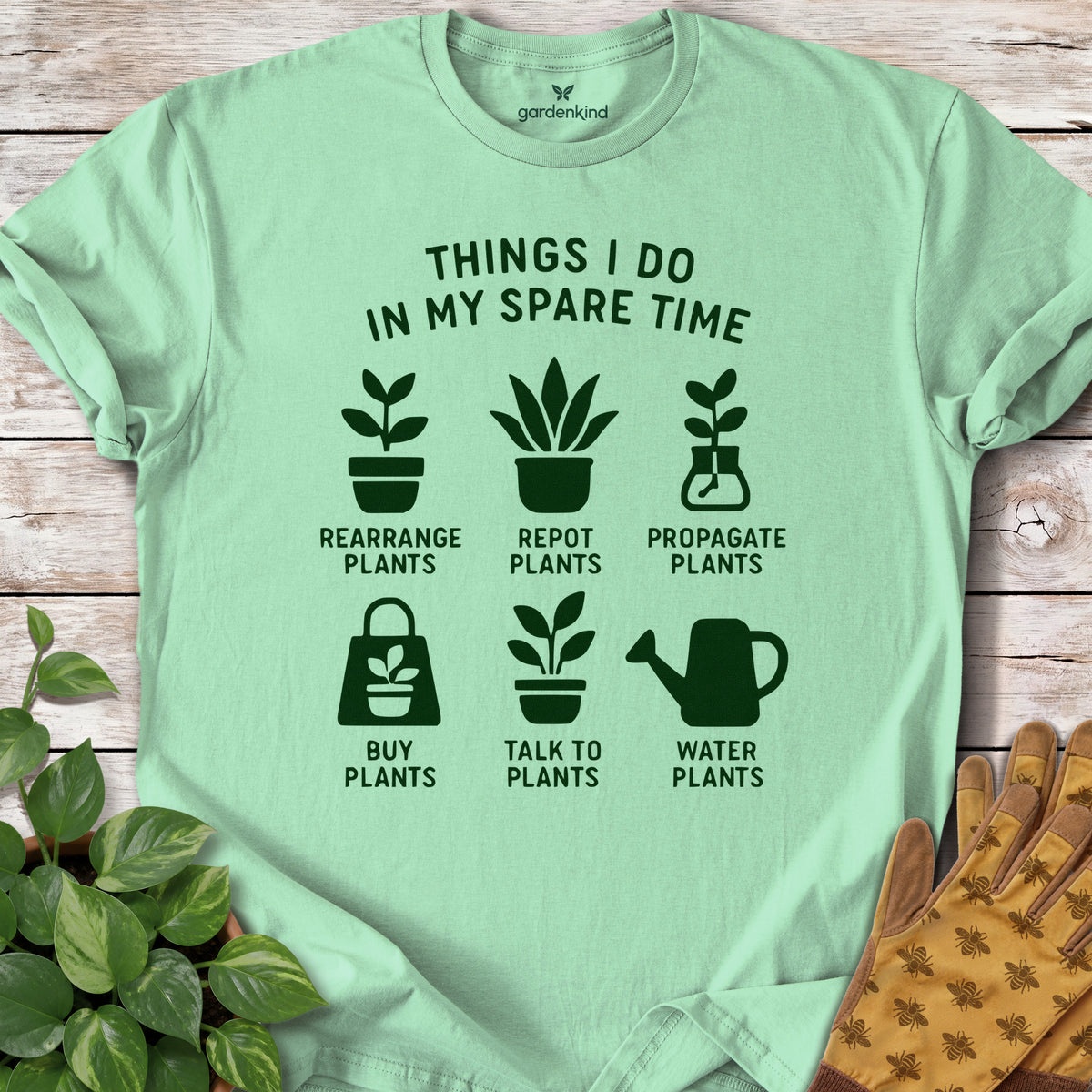 Things I Do in My Spare Time Tee, Mint Green