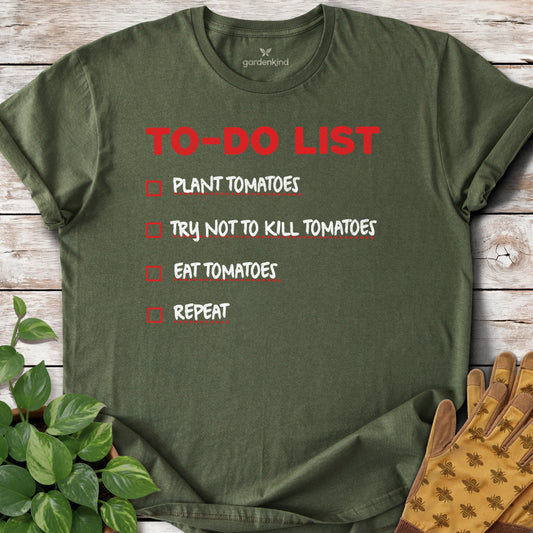 Tomato To Do List Tee, Military Green