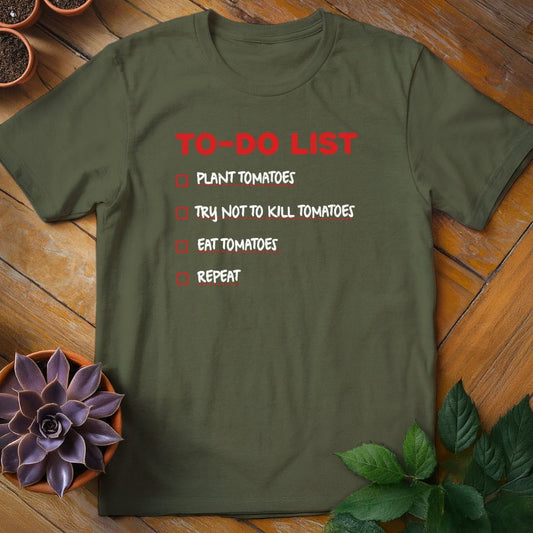 Tomato To Do List Tee T-Shirt Military Green / S