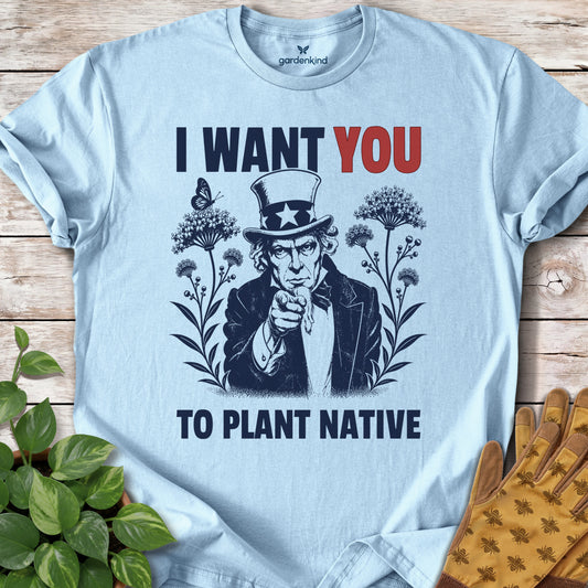 Uncle Sam Plant Native Tee, Light Blue