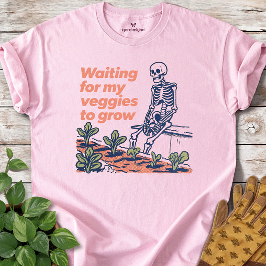 Waiting for My Veggies to Grow Tee, Light Pink