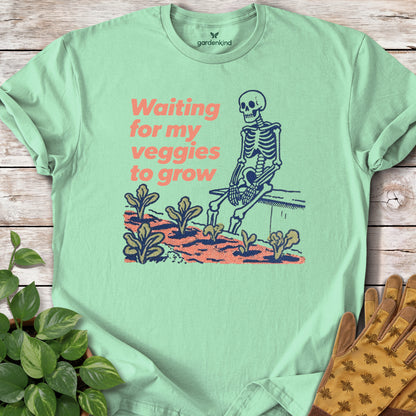 Waiting for My Veggies to Grow Tee, Mint Green