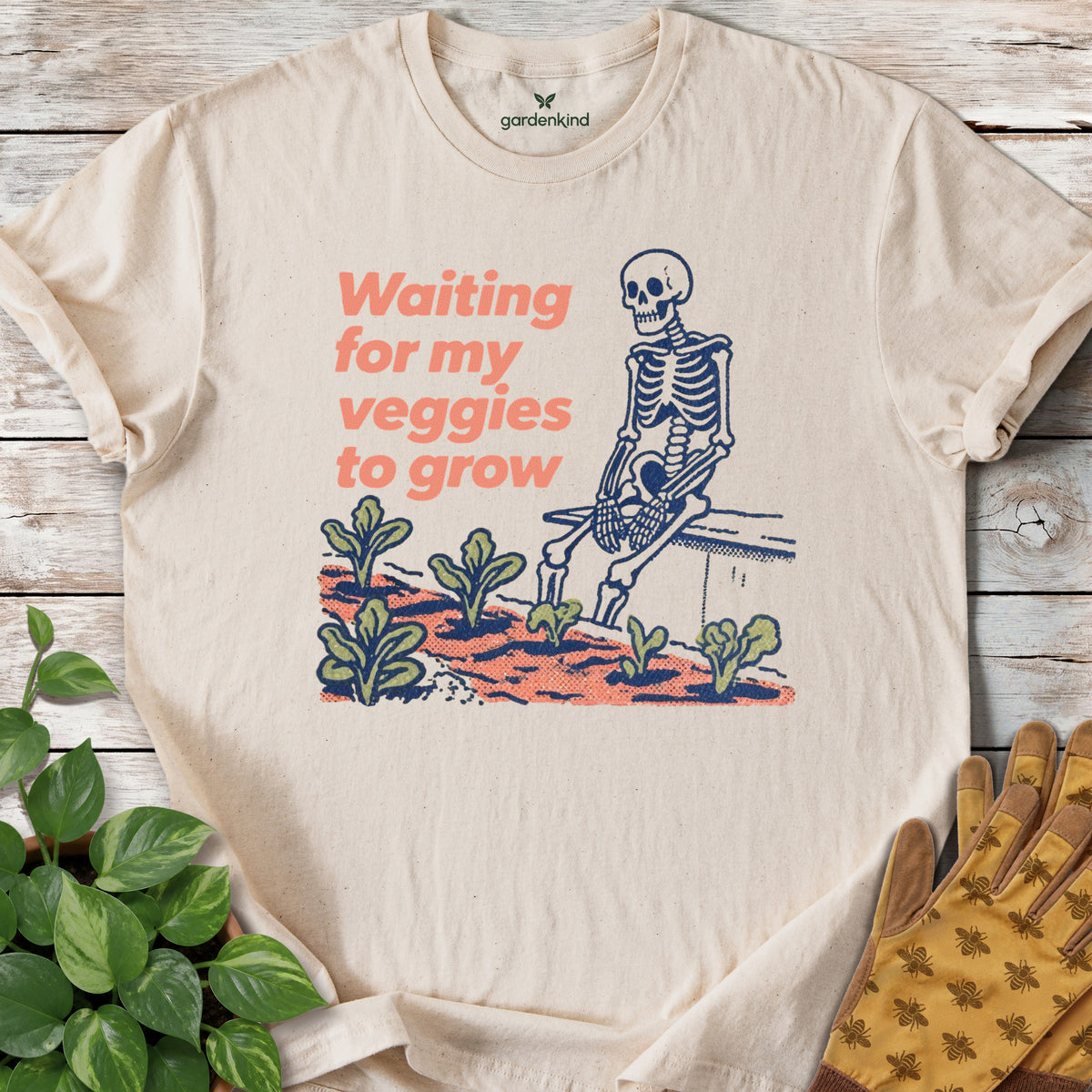 Waiting for My Veggies to Grow Tee, Natural