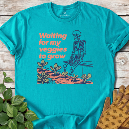 Waiting for My Veggies to Grow Tee, Tropical Blue