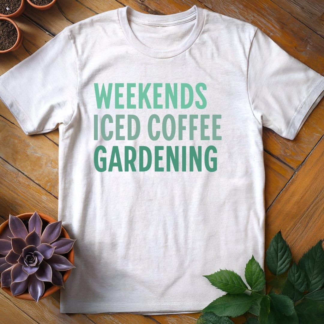 Weekends. Iced Coffee. Gardening Tee T-Shirt White / S