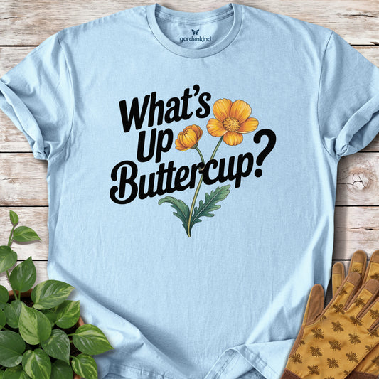 What's Up Buttercup Tee, Light Blue
