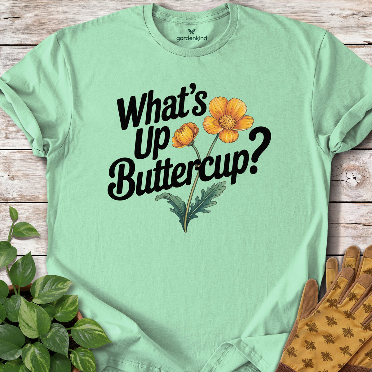 What's Up Buttercup Tee, Mint Green