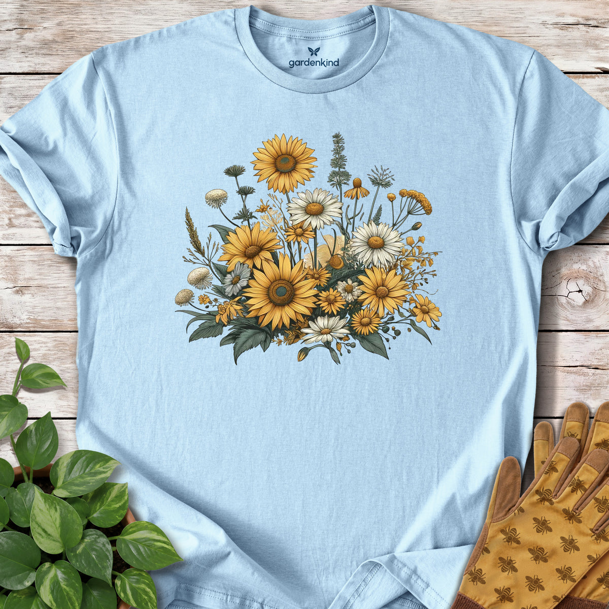 Wildflowers Tee, Light Blue