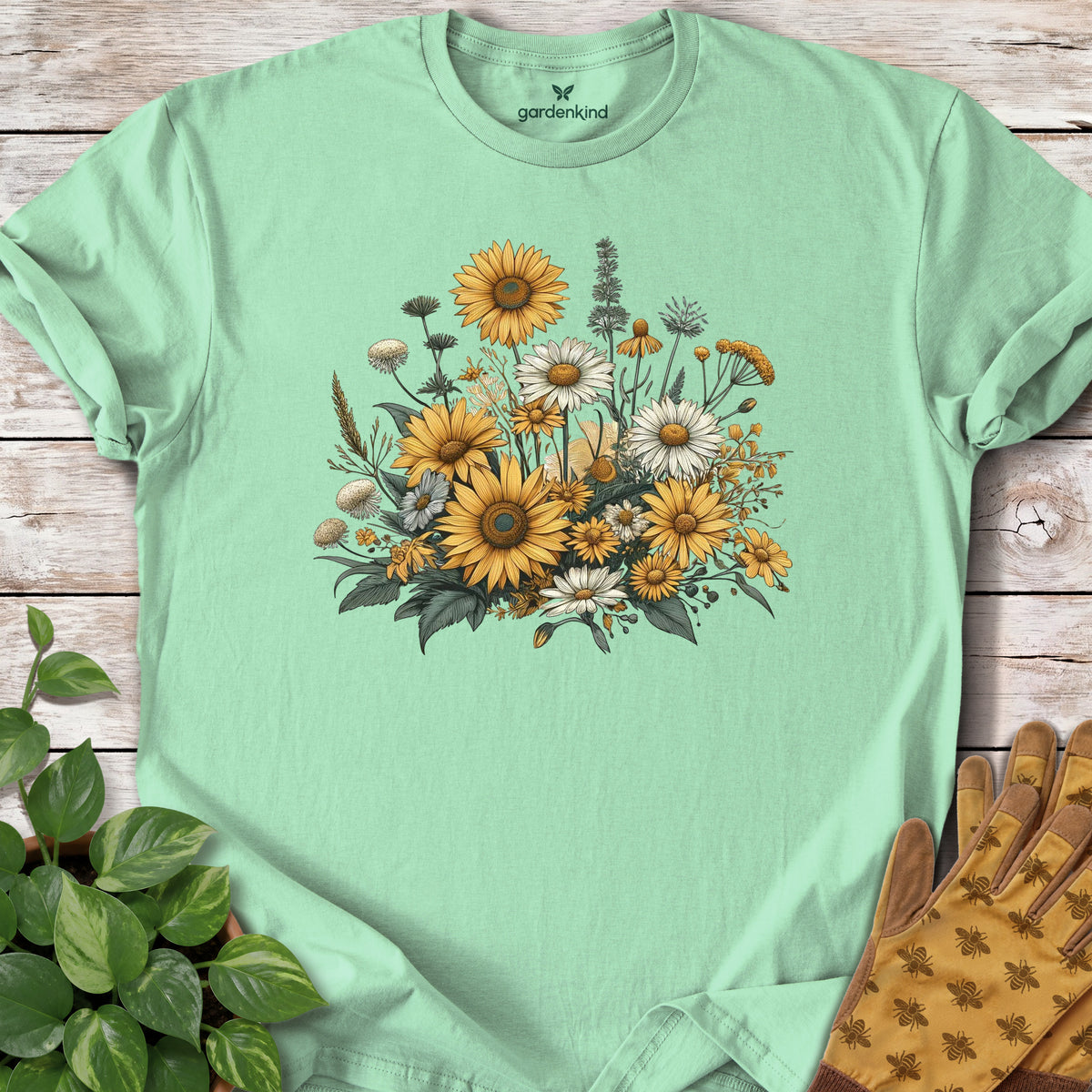 Wildflowers Tee, Mint Green