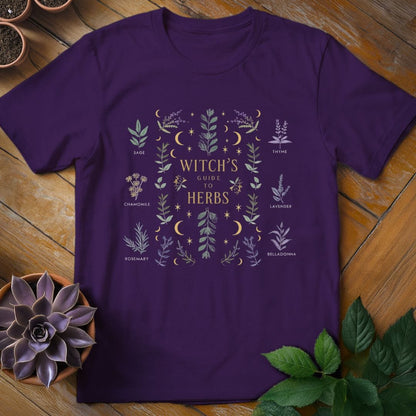 Witch's Guide to Herbs Tee T-Shirt Purple / S