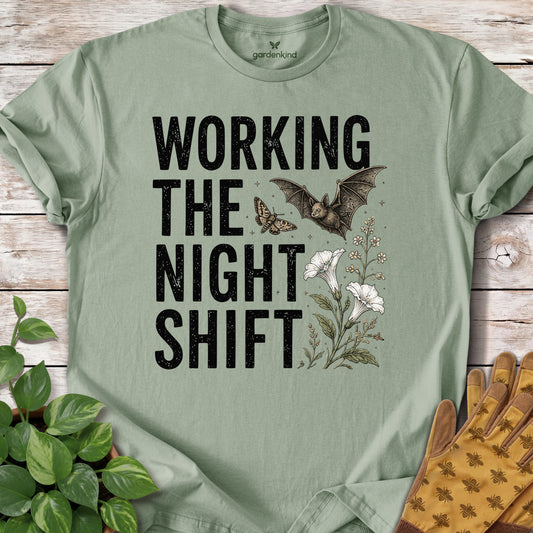 Working the Night Shift Tee, Sage