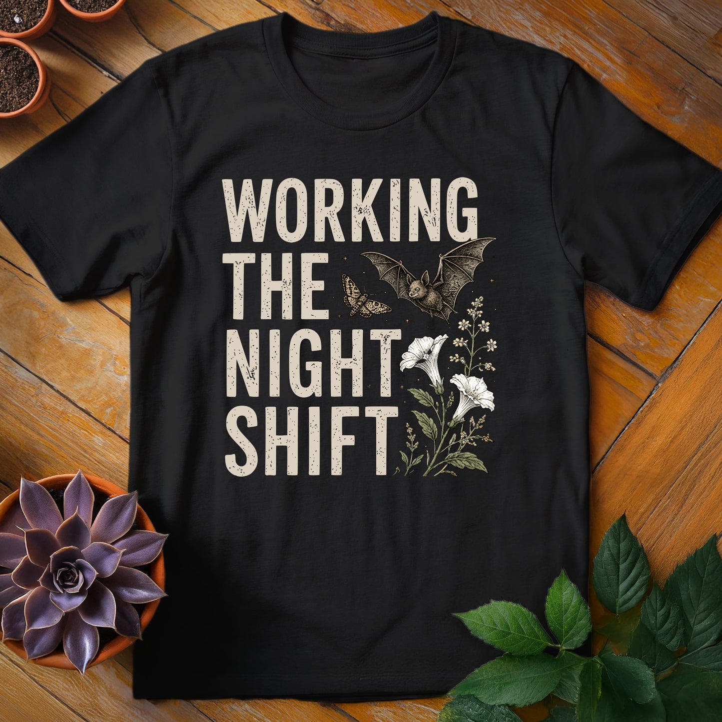 Working the Night Shift Tee T-Shirt Black / S