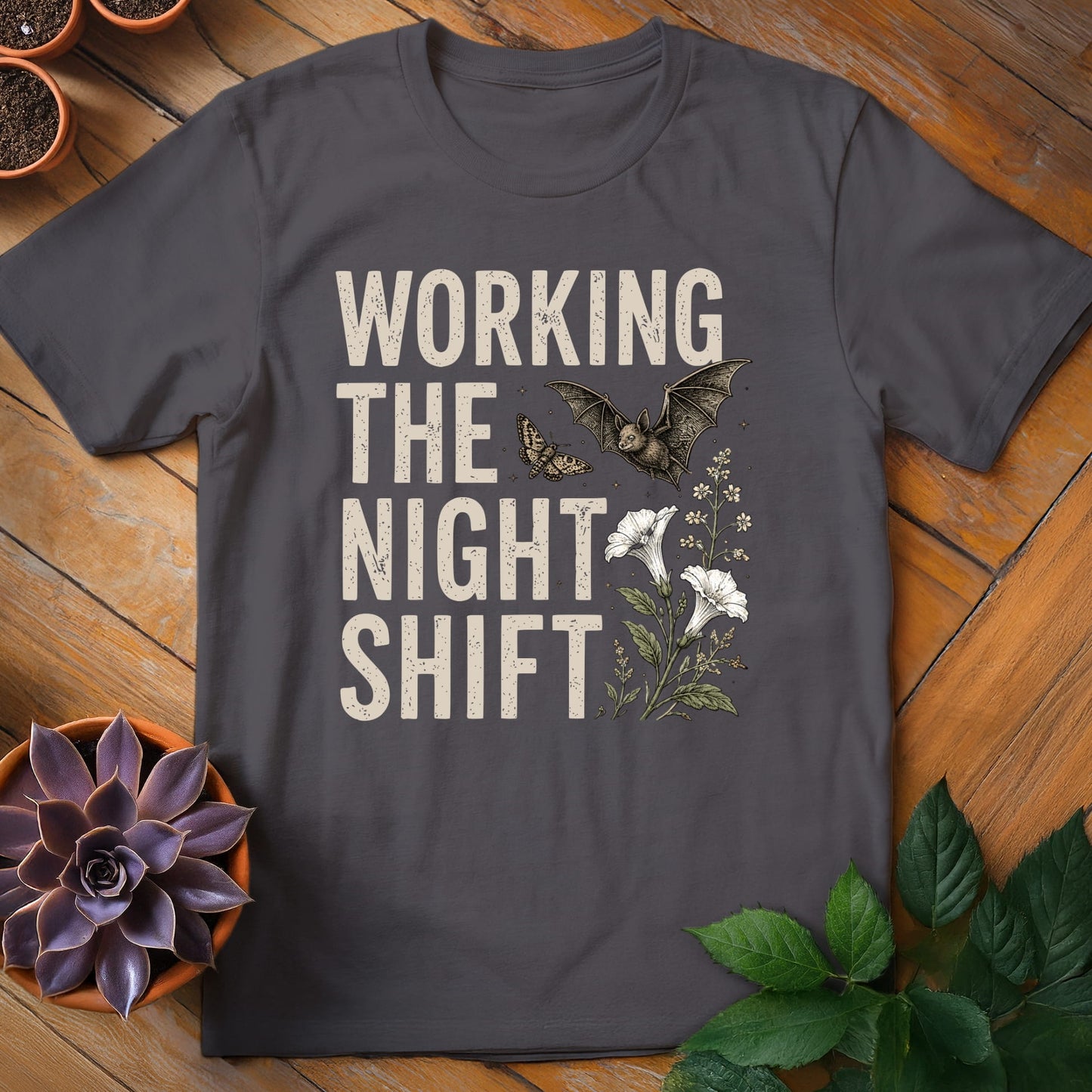 Working the Night Shift Tee T-Shirt Charcoal / S
