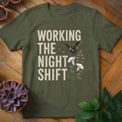 Working the Night Shift Tee T-Shirt Military Green / S