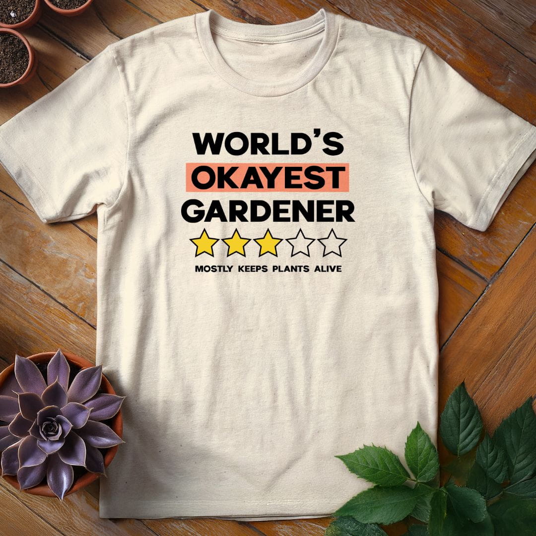World's Okayest Gardener Tee T-Shirt Natural / S
