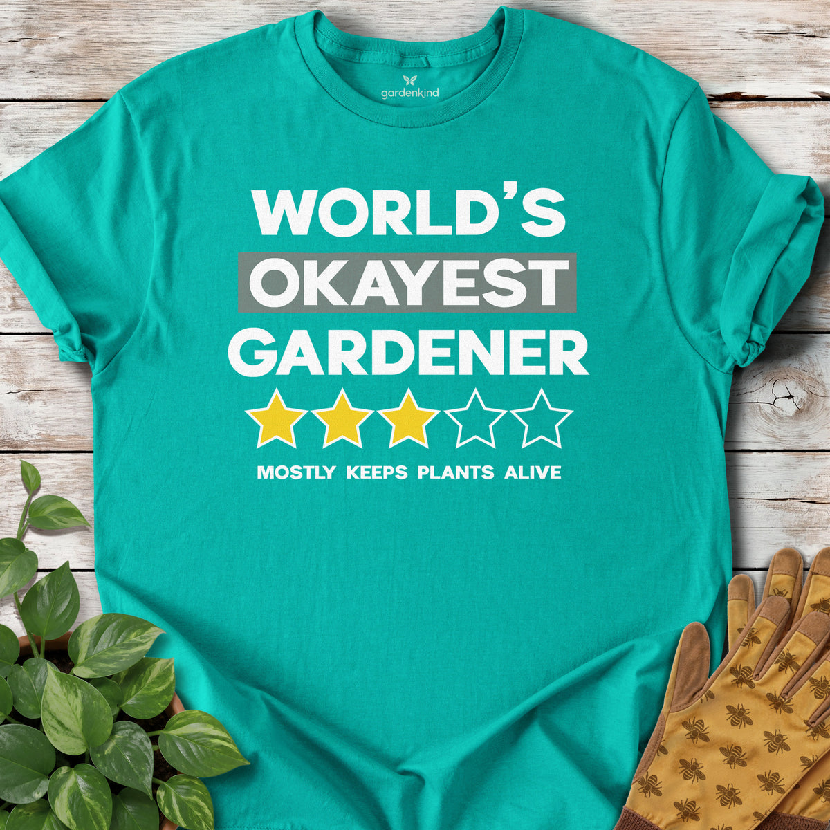 World's Okayest Gardener Tee, Jade Dome