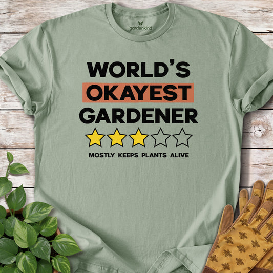 World's Okayest Gardener Tee, Sage