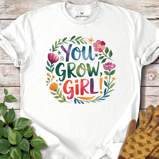 You Grow Girl Tee, White