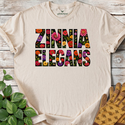 Zinnia Elegans Text Tee, Natural