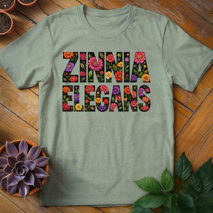 Zinnia Elegans Text Tee T-Shirt Sage / S